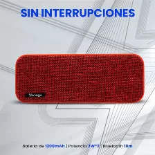 Bocina Vorago Bsp-150 2.0, Usb, Bt, Inalámbrico Y Alámbrico, Universal, Rojo